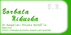 borbala mikuska business card